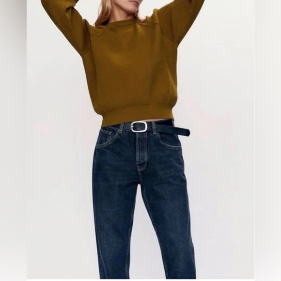 Zara Cropped Seam Detail Sweatshirt Size Small - Picture 3 of 11